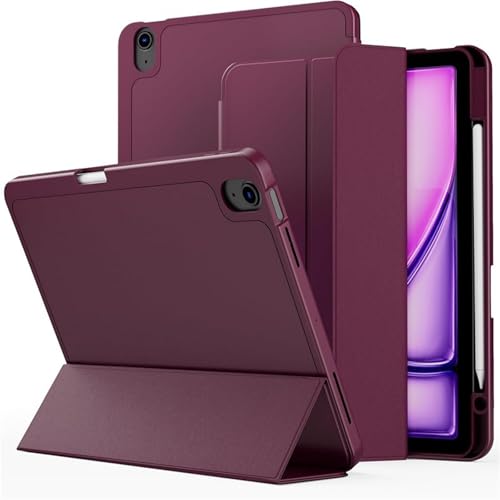 Protection iPad Air 11 fente stylo antichoc rouge vin