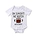 Funny Newborn Infant Baby Boy On Sundays We Watch Football with Daddy Bodysuit Romper (White, 0-3 Months)