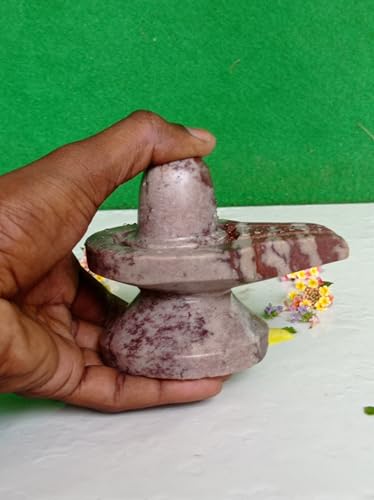 Image of Akhand Shivling Natural & Origanal Narmada Stone Shivling, Narmadeshwar 4 x 4 Inch Akhand Shivling. [Size:- 4 x 4] (Multicolor)