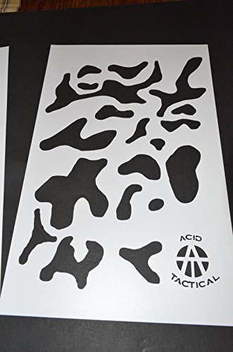 Acid Tactical® 4 Pack - 9X14" Camouflage Airbrush Spray Paint Stencils - Duracoat Cerakote Gun #TOP4