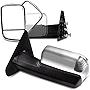cciyu Tow Mirrors LH Left RH Right Chrome Towing Mirrors Compatible with 2002-2008 for Dodge for Ram 1500 2003-2008 for Dodge for Ram 2500 3500 with Power Adjusted Heated LED Turn Signal Light