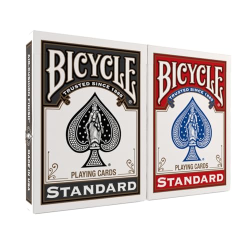 Image of Bicycle 12pk Red & Black Rider Back Playing Cards, Standard Index, Decks of Cards, Premium Poker Cards for Blackjack, Casino Games & Family Game Night, 2 Count (Pack of 1)