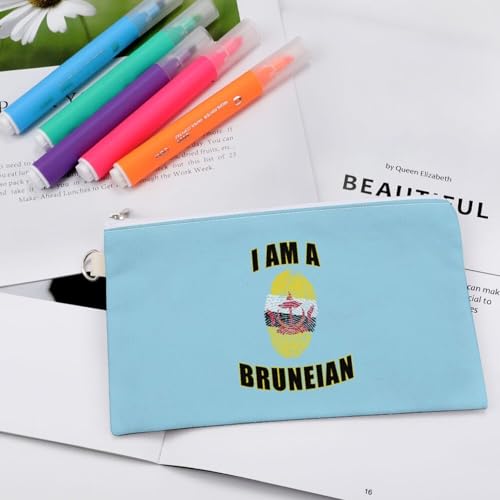 Brunei I Am A Bruneian Fashion Coin Purse Change Makeup Bag Canvas Pencil Pouch Travel4