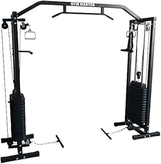 GYM MASTER 180kg Cable Crossover Machine With Upgraded Swivel Pulleys and Pull Up Chinning Bar - Black
