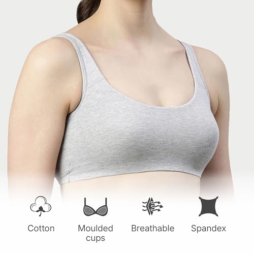 Image of Enamor Low Impact Women's Cotton Easy Everyday Bra - All Day Comfort Non Padded, Wirefree, High Coverage - SB06