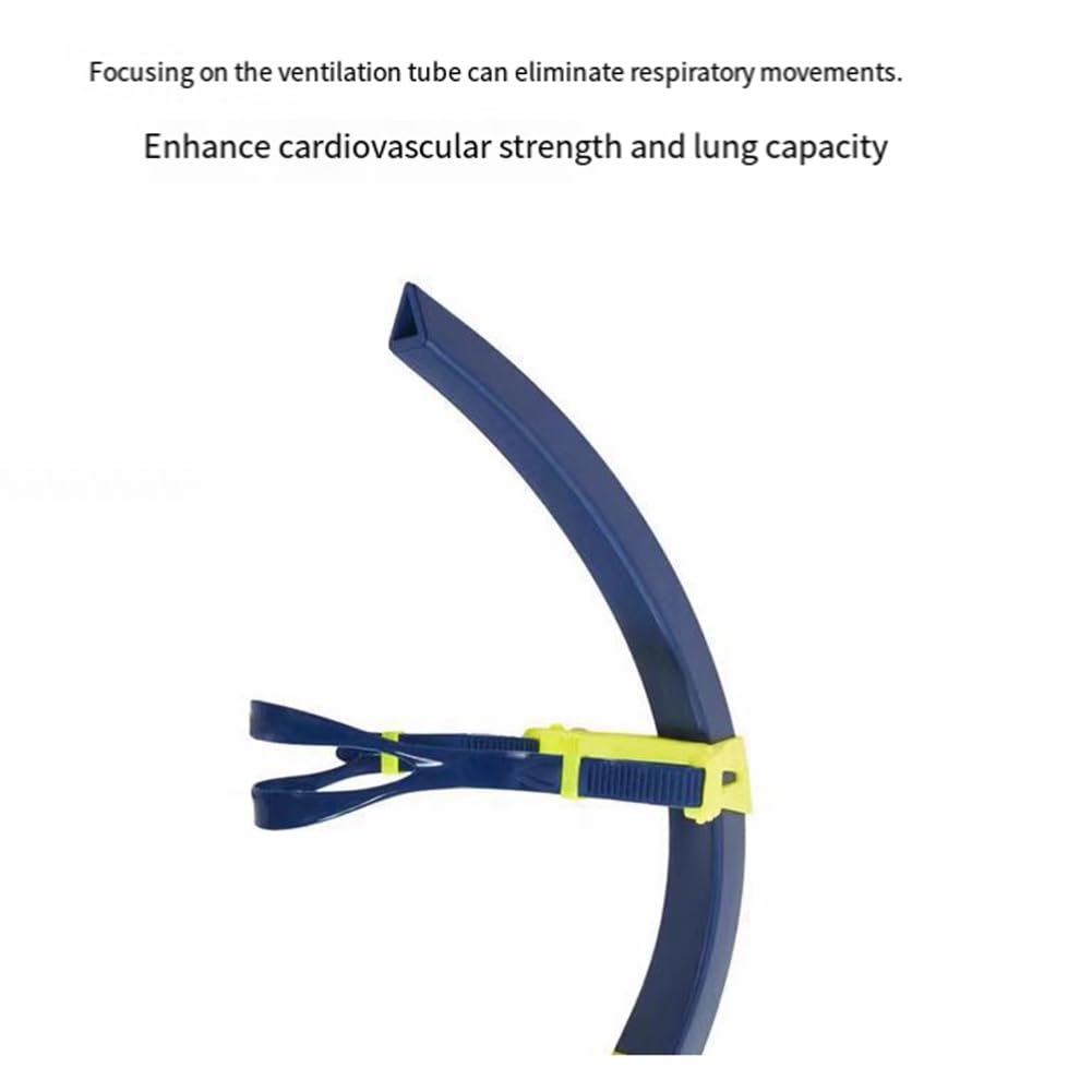 Tubo di respirazione frontale per adulti Freestyle nuoto boccaglio tubo con montaggio centrale, bocchino in silicone blu