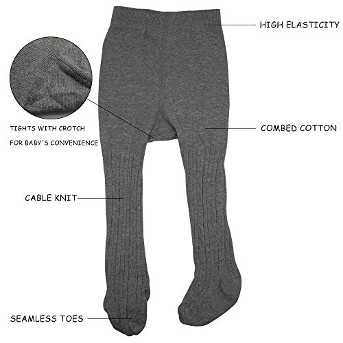 Image of Baby Toddler Girls Tights Seamless Cable Knit Cotton Leggings Pants Stockings for Infant Baby Girl