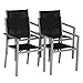 Happy Garden Lot de 4 chaises en Aluminium Gris - textilène Noir