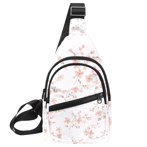 Sac à dos à bandoulière pour voyage et randonnée au motif floral rose élégant taille unique