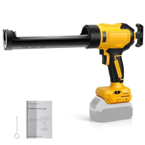 Cordless Sealant Gun Compatible with Dewalt 20V Battery (NO Battery), Electric Caulking Gun with 6 Adjustable Speed, Digital Display and LED Light, Silicone Caulking Tools for Filling, Sealing