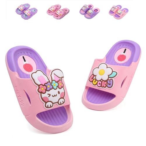 Image of Bunny Kids slides, Girls Slides Non-slip Summer Beach Pool Shoes Toddler Cartoon Slide Sandals Indoor& Outdoor Garden Slippers Shower Shoes