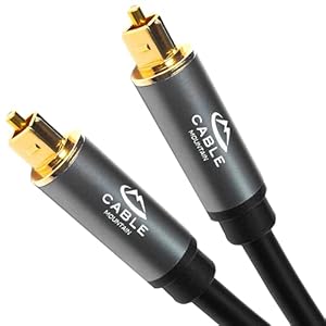 CableMountain Optical Cable – 0.5m (Ideal for Close-Range Devices, Max Reach 50cm) Digital Toslink Audio Lead for TV, Soundbar, PS4, Xbox – Compatible with Samsung, LG, Sony, Philips