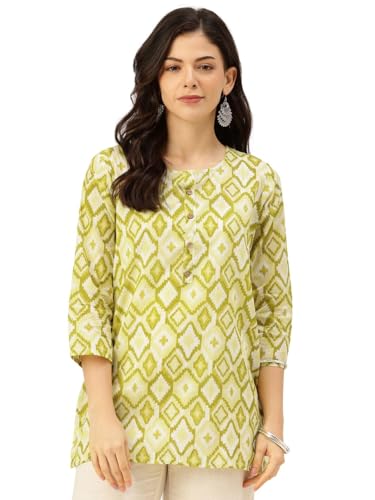Image of feranoid Printed Top with Round Neck & 3 /4 Sleeves (S-XXL)