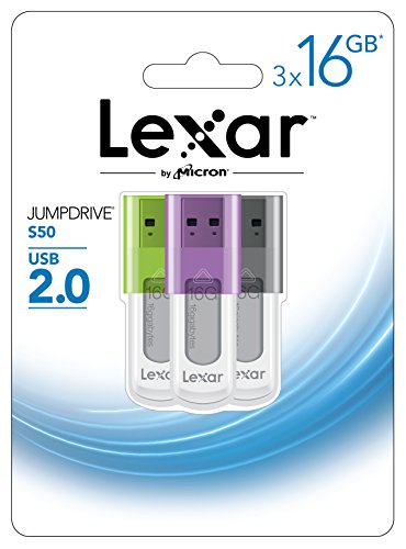 Lexar JumpDrive S50 16GB USB Flash Drive LJDS50-16GABNL3 - 3 Pack
