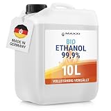 Maxxi Clean I Bidon de 10 litres de bioéthanol pour cheminées de Table I Inodore et sans suie pour Les cheminées à l'éthanol d'intérieur et d'extérieur I Convient pour Les Feux de pièce et de Jardin