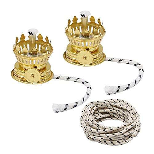 Saihisday Lot de 2 brûleurs de lampe à pétrole à pétrole avec mèche, support de mèche de lampe à huile vintage pour lampes anciennes