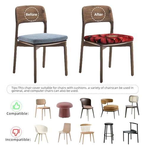 Housse de chaise de salle à manger élastique pour masquer l'usure facilement - 3