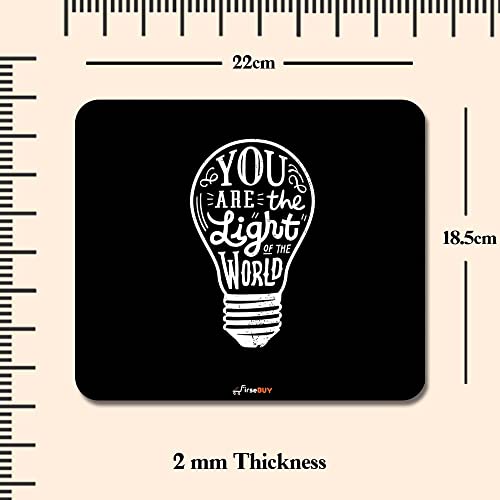 Image of Rectangle Mouse Pad, Anti Slip Rubber You are the Light of The World Inspiring Mousepads Desktops Gaming Mouse Mat Customized Designed for Home and Office, 8.6 X 7.08 Inches
