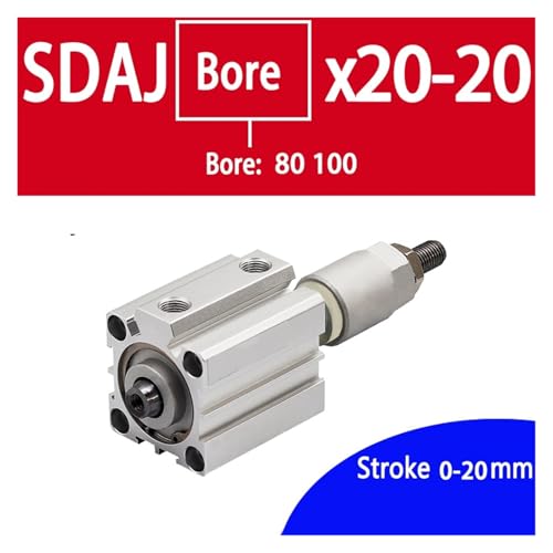 Air cylindre pneumatique compact SDAJ course réglable en aluminium - 3