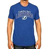 Wright & Ditson NHL Adult Powerplay Heathered Unisex T-Shirt - 100% Cotton - Tagless and Comfortable (Tampa Bay Lightning - Royal, X-Large)