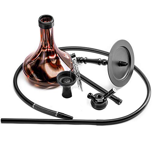 Premium Hookah Set 26" – Best Original Aluminum Hookah Kit with Stable Glass Vase - Washable Silicone Bowl and Hose with Spring and Diffuser - by NinwoO (Red) - Image 6