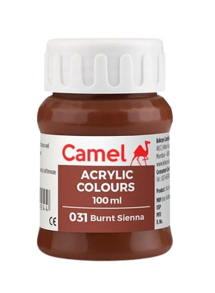 Image of Acrylic Colour (Fabric Colour) 100ML - Versatile, Permanent, and Skin-Friendly Paint for Multiple Surfaces | (Burnt Sienna 031)