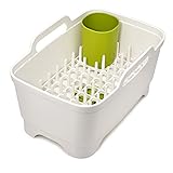 Joseph Joseph 85101 Wash & Drain Plus Dishpan and Dish Rack Utensil Holder Set with Dishwashing Basin Dryer Dish Rack Drainer Plug Carrying Handles, White