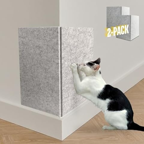 Cat Scratcher Board (2-Pack,15.7''*23.6') - Foldable and Customizable Horizontal Furniture Protector from Cats Scratching, Sturdy Guard Pads with Self-Adhesive Backing (Grey) Cover