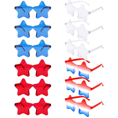 12 Pairs Star Sunglasses Bulk Rimless Star Shaped Sunglasses Funny Party Glasses Party Favors Photo Booth Props