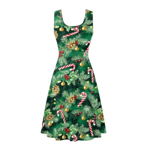 Image of Dreaweet Casual Sleeveless Dresses for Women Girls, Round Neck Tank Dresses with Pockets Summer Sundress Size XS-4XL