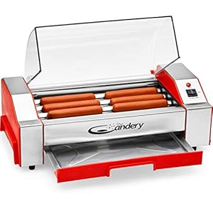 The Candery Electric Hot Dog Roller – Sausage Grill Cooker Machine – 6 Hot Dog Capacity – Household Hot Dog Machine for Children and Adults