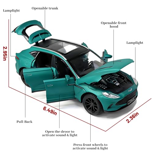 Auto de juguete Aston Martin DBX a escala 1:32 verde miniatura 4
