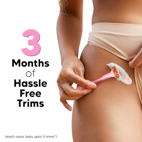 Image of LetsShave Evior Bikini Line Trimming Razor for Women, Pack of 3 | Skin-Safe Blades | Sensitive Area Trimmer | Reusable, Irritation Free & Precise Hair Trimming for Bikini Area