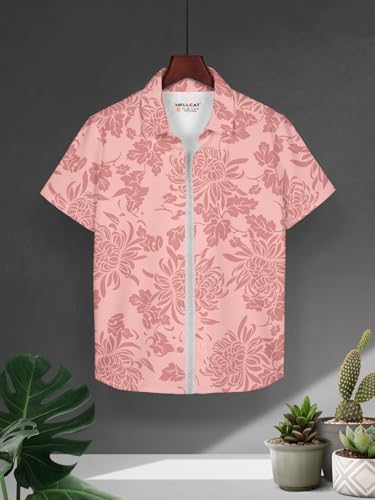 Image of HELLCAT Yellow Trendy Regular Fit Printed Causal Shirt for Boys