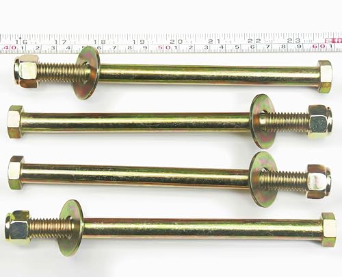 Image of 1 /2 inch x 7-1 /2 inch Hex Head Bolt by Color Galvanization with Nylon Lock nut and Large Size Washer Assortment Kit,Alloy Steel,Grade 5.(4pcs Pack)