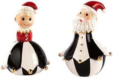 MacKenzie-Childs Jester Mr. & Mrs. Claus Salt & Pepper Set