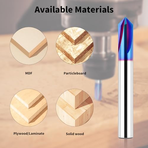 EANOSIC 5-Piece CNC V-Groove Bit Set