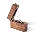 Wislist Wooden Engagement Ring Box Small Slim Flat Ring Case for Proposal,Wedding (Walnut Wood)