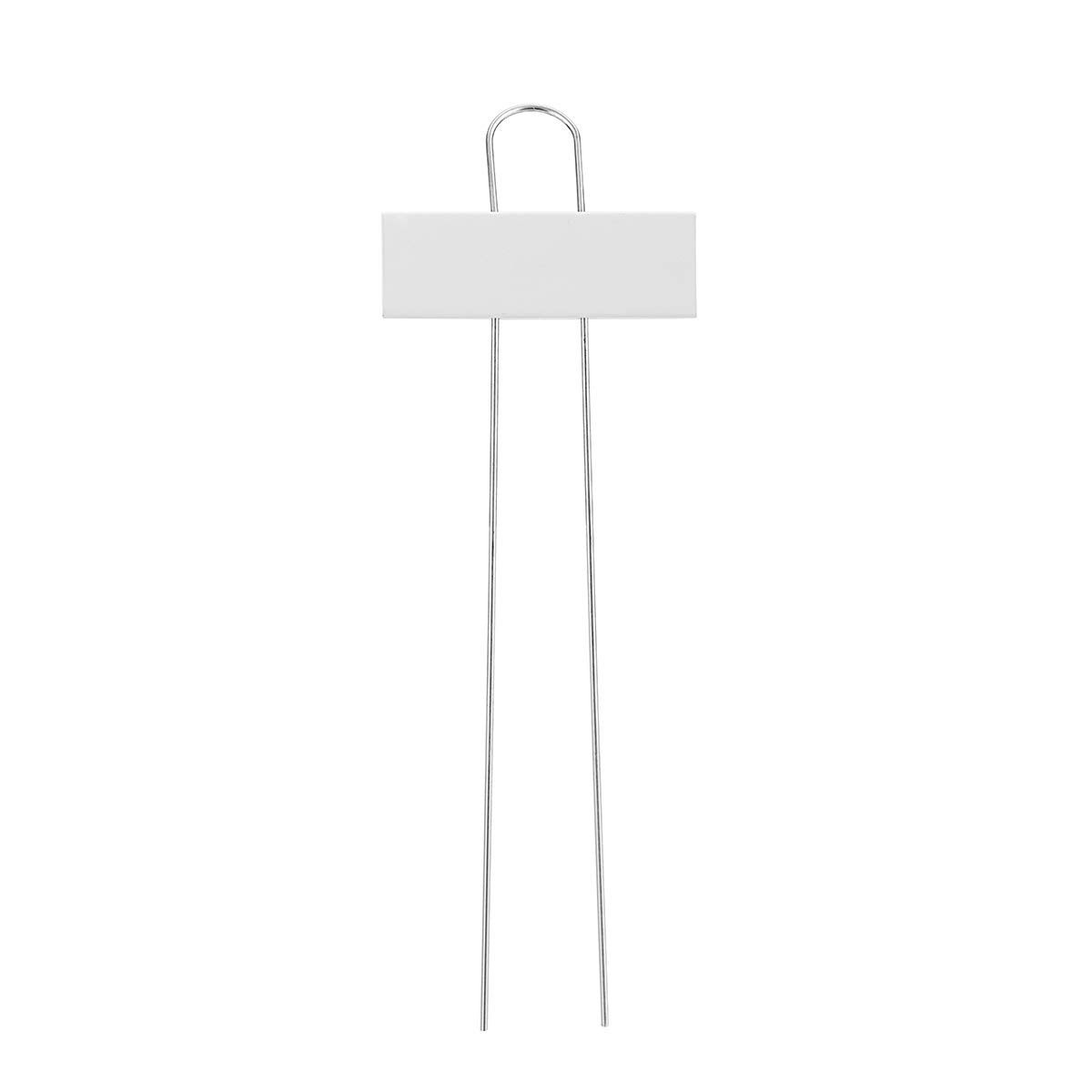 Lot de 25 étiquettes Marque Plantes en métal en Acier Inoxydable - Étanche - Réutilisable - Surface 9x3cm Hauteur 27cm (Blanc)
