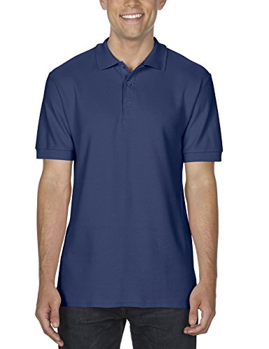 Image of Gildan Men's Adult Premium Cotton Double Piqué Polo/85800 Polo Shirt, Blue (Navy 32), M
