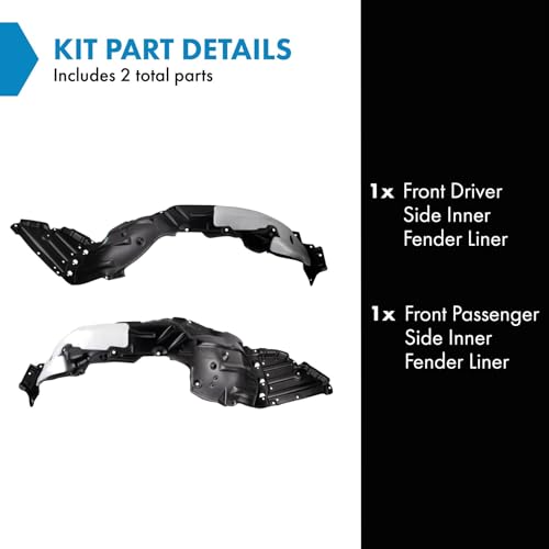 Image of TRQ Front Inner Fender Liner Set Compatible with 2020-2022 Toyota Corolla TO1248234 TO1249234