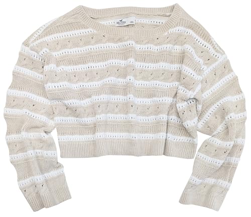 Hollister Women's Easy Crochet-Style Crew Sweater How-68