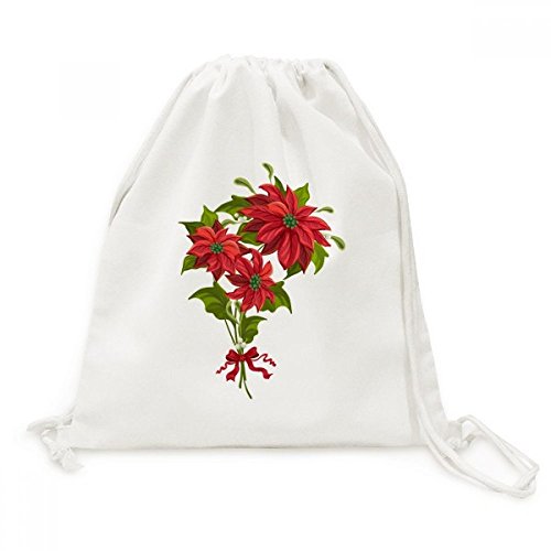 Sac à dos cordon poinsettia rouge idéal pour le voyage