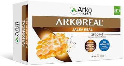 Arkopharma Arkoreal Jalea Real 2500mg Sin Azúcar 20 Ampollas, Máxima Concentración En Jalea Real, Complemento Alimenticio