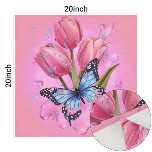 Servilletas de tela flores tulipanes pack de 6 20x20 pulg miniatura 3