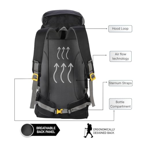 Impulse Store Impulse 4 Compartment 60L Travel Backpack, Black - Image 7