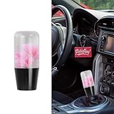 Universal JDM Clear Crystal Pink Real Sakura Flower Manual Gear Stick Shift Knob Shifter Lever Head 10cm
