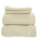 Whisper Organics, Organic Bed Sheets - 4-Pc Flannel Sheet Set - 100% Organic Cotton Flat Sheet + Fit