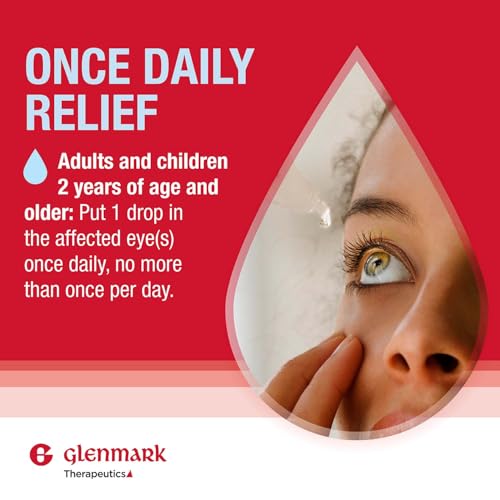 glenmark therapeutics olopatadine eye drops for allergies redness relief antihistamine eye drops allergy relief from pet dander pollen grass ragweed works in minutes olopatadine hcl 02 25ml