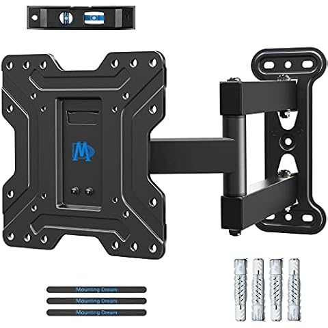 Mounting Dream TV Wall Mount Bracket Swivel and Tilt for Most 17-39 Inch LED, LCD and OLED Flat Screen TVs up to VESA 200 x 200mm and 27 kg, with Full Motion Articulating Arm, MD2413-S-02 Cover
